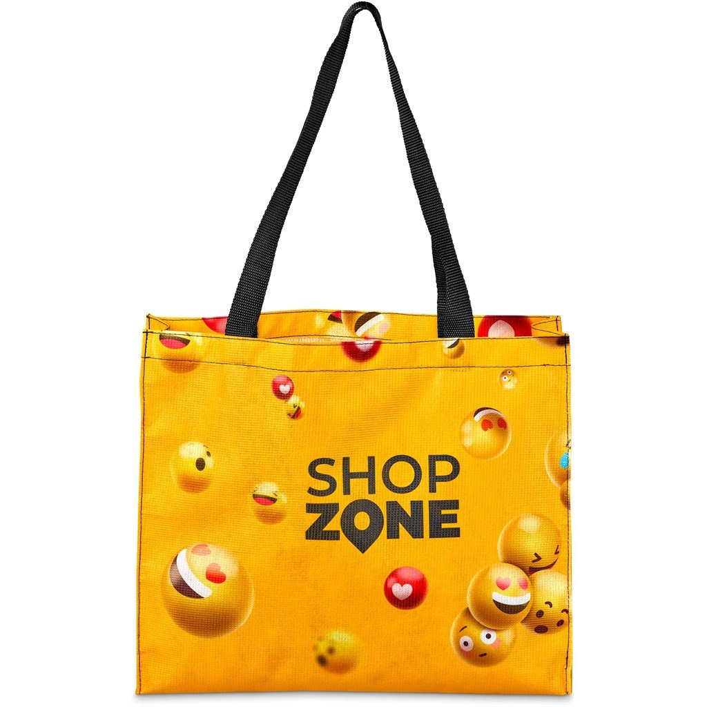 Pre-Printed Sample Custom Menlyn Recycled PET Stitch-Bond Shopper BLACK - and Tote Bags