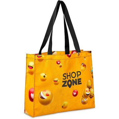 Pre-Printed Sample Custom Menlyn Recycled PET Stitch-Bond Shopper BLACK - and Tote Bags