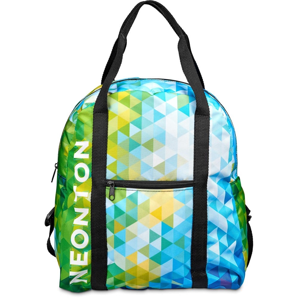Pre-Printed Sample Custom Motley Backpack BLACK - Drawstring Bags and Backpacks