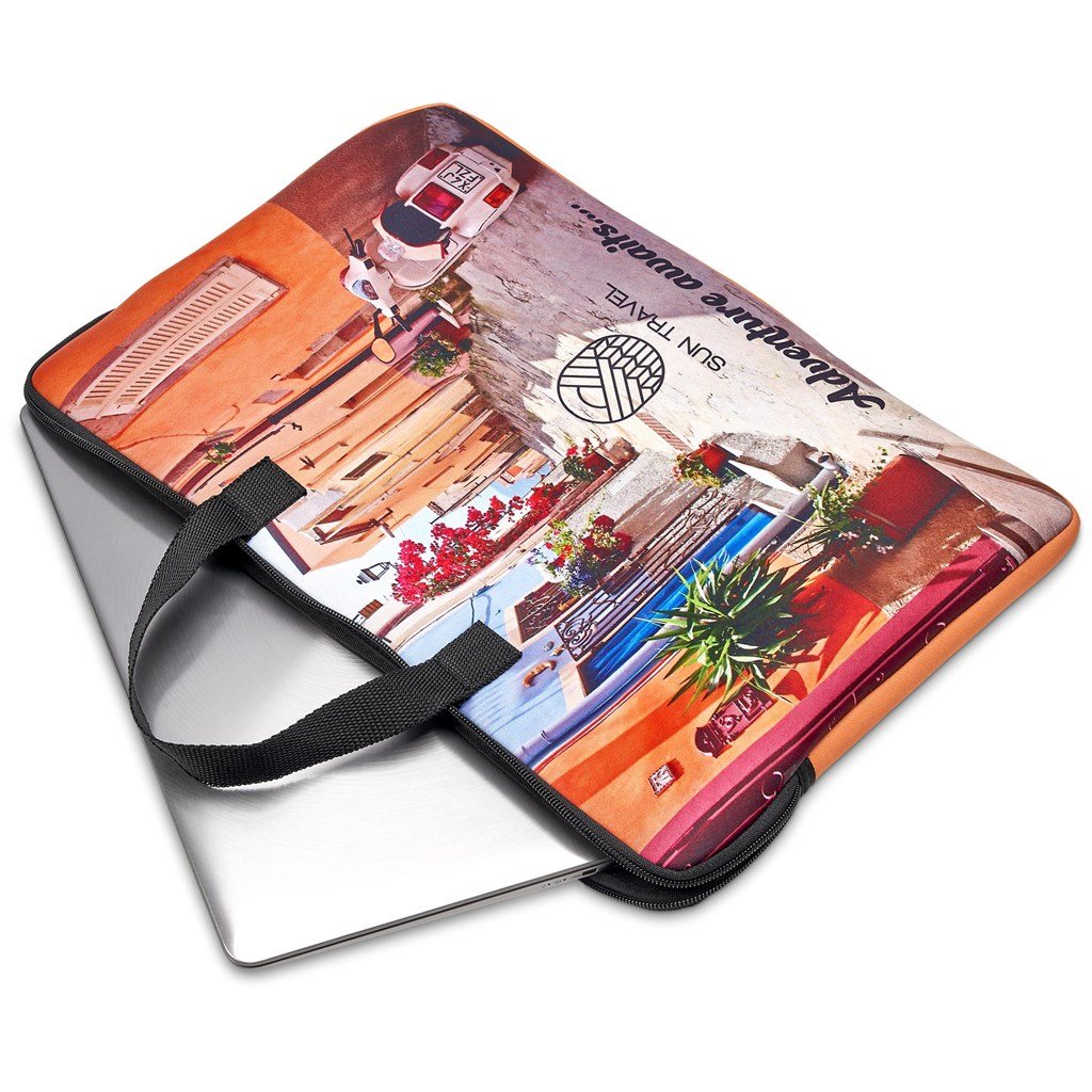 Pre-Printed Sample Custom Neoprene 15.6-inch Cloud Laptop Sleeve BLACK - Tech Sleeves