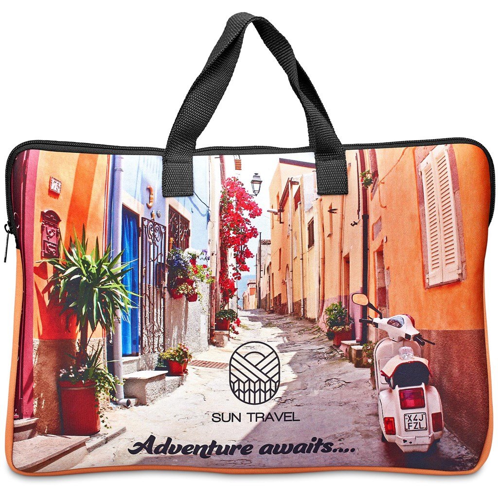 Pre-Printed Sample Custom Neoprene 15.6-inch Cloud Laptop Sleeve BLACK - Tech Sleeves