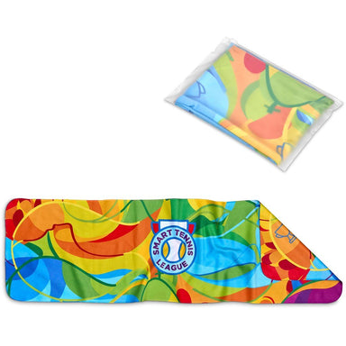 Pre-Printed Sample Custom Relay Sports Towel - Double-Sided Branding SOLID WHITE - and Fitness
