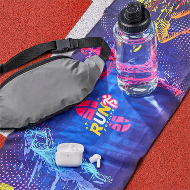 Pre-Printed Sample Custom Relay Sports Towel - Single Sided SOLID WHITE - and Fitness