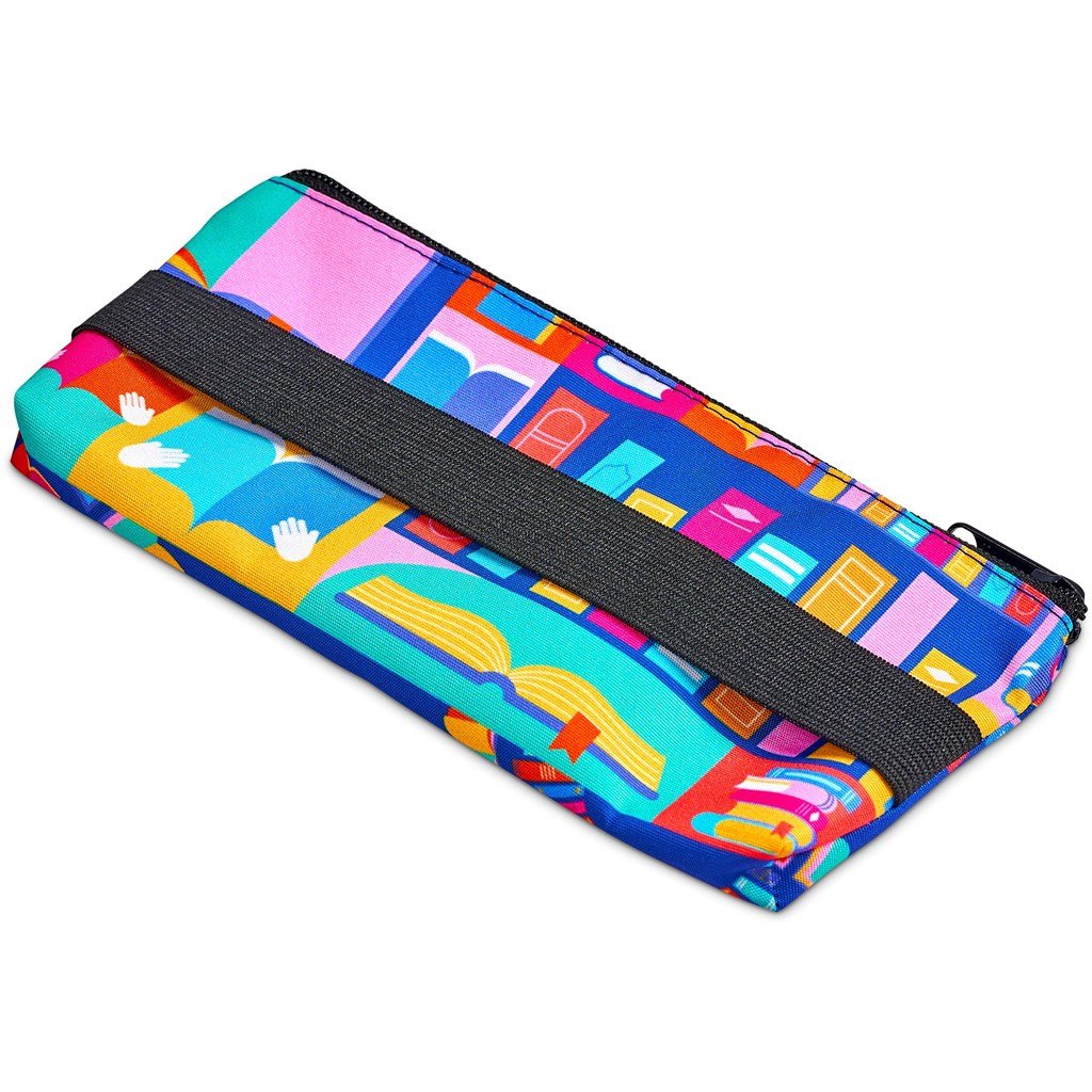 Pre-Printed Sample Custom Scribbler Polyester Large Pencil Case To Fit An A5 Notebook BLACK - Stationery