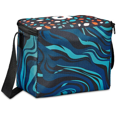 Pre-Printed Sample Custom Sea Port 6 Can Cooler BLACK - Coolers and Lunchware