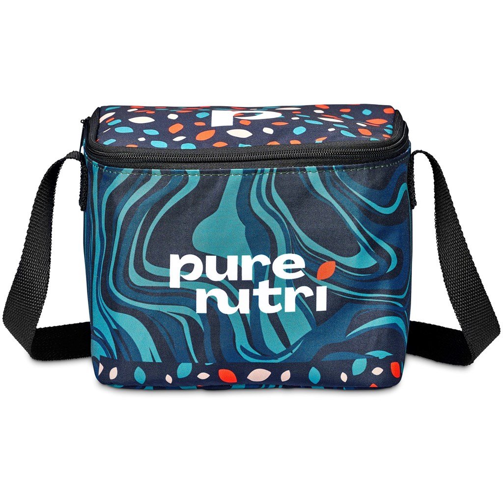 Pre-Printed Sample Custom Sea Port 6 Can Cooler BLACK - Coolers and Lunchware