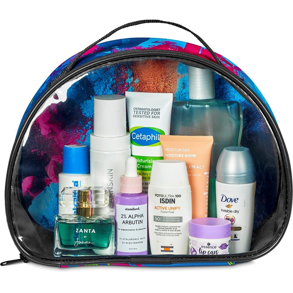 Pre-Production Sample Custom Aloe Toiletry Bag With PVC Front Window - and Cosmetic Bags