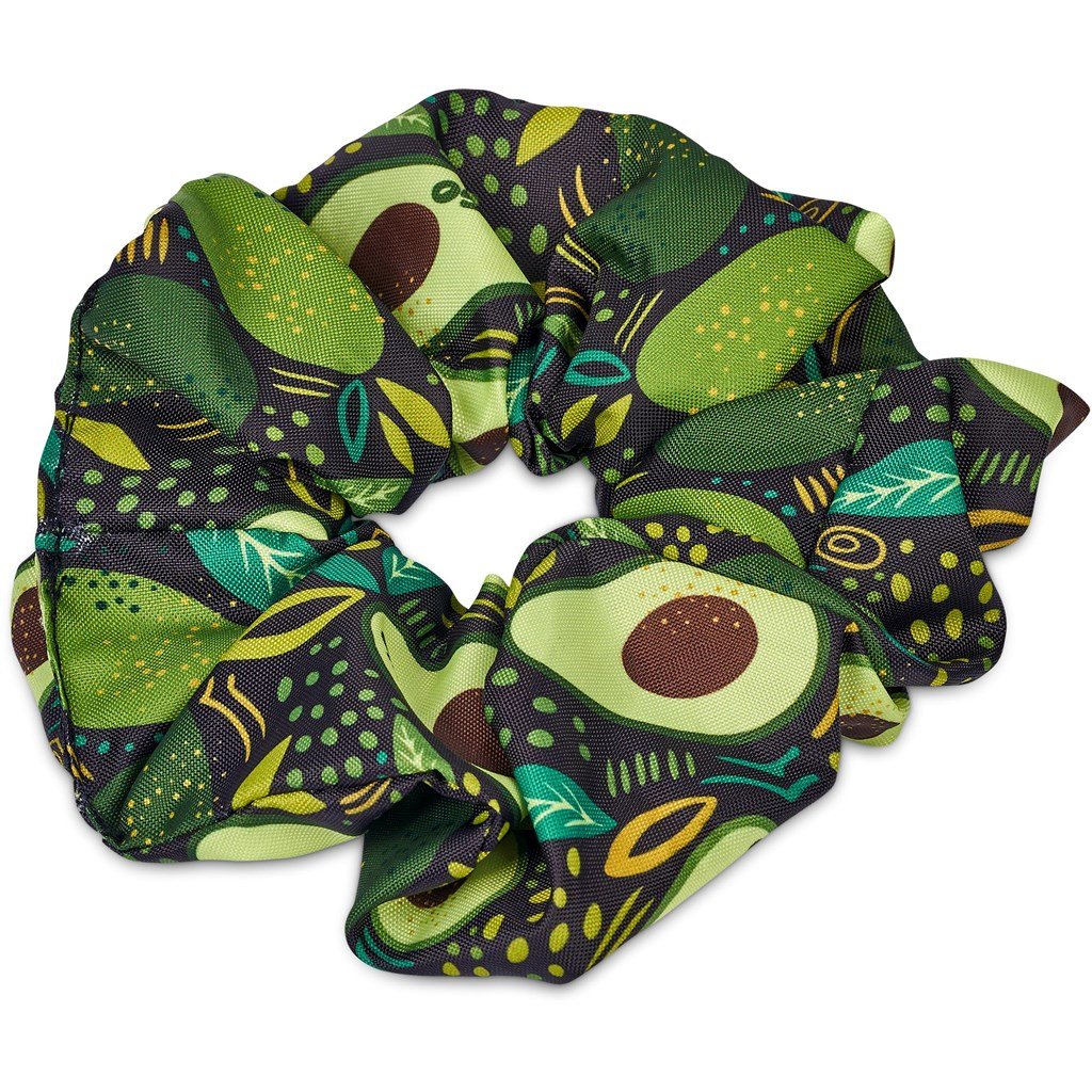 Pre-Production Sample Custom Botanic Polyester Hair Scrunchie BLACK - Personal Care and Pamper Gifts