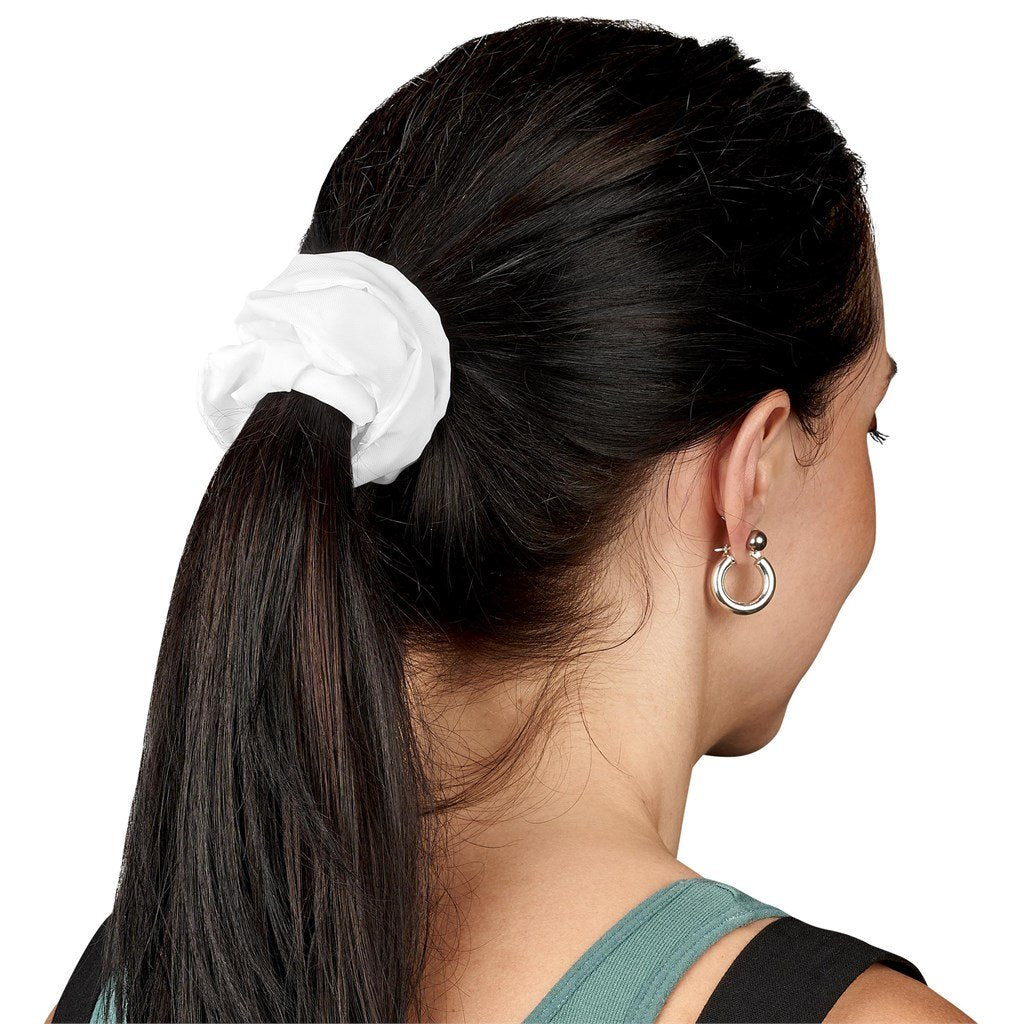 Pre-Production Sample Custom Botanic Polyester Hair Scrunchie BLACK - Personal Care and Pamper Gifts