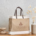 Reza Jute & Cotton Tote with Leather Handles NATURAL - Eco-Friendly Bags,Shoppers and Totes,Cotton Products,Jute Products,Bags,Bags