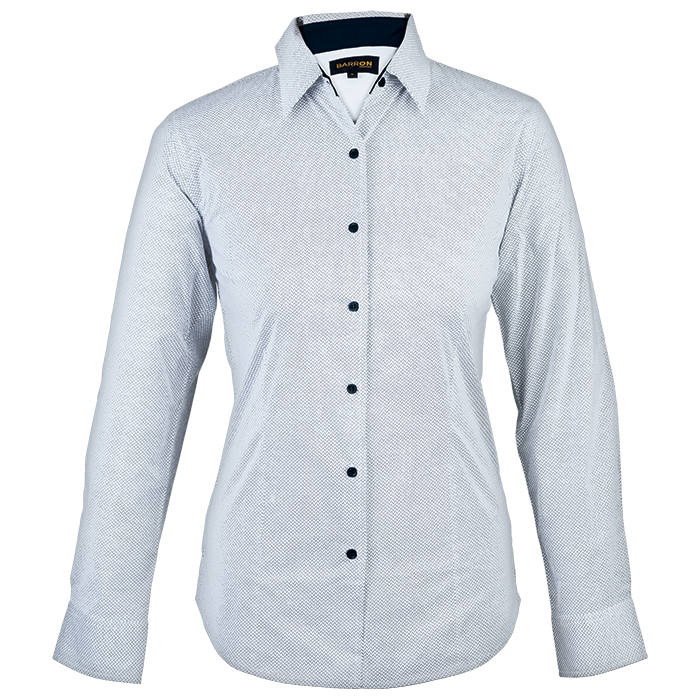 Richmond Lounge Shirt Long Sleeve Ladies White/Navy / 4XL / Last Buy - Shirts-Corporate