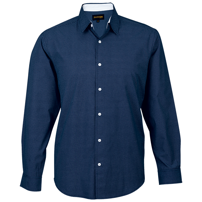 Richmond Lounge Shirt Long Sleeve Mens Navy/White / 5XL / Last Buy - Shirts-Corporate