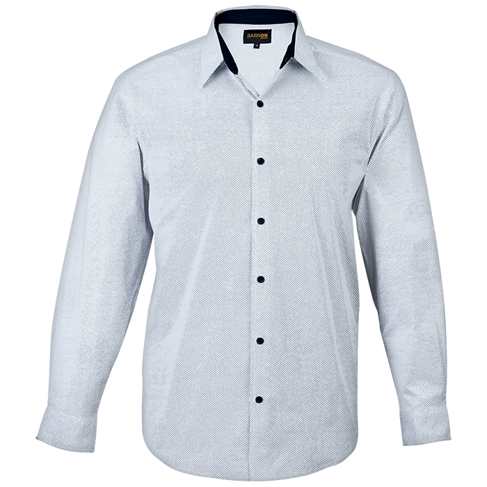 Richmond Lounge Shirt Long Sleeve Mens White/Navy / 3XL / Last Buy - Shirts-Corporate