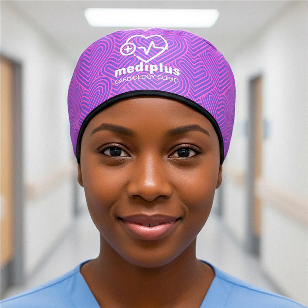 Sample Custom Halo Polyester Nurse Theatre Cap BLACK - Personal Care and Pamper Gifts