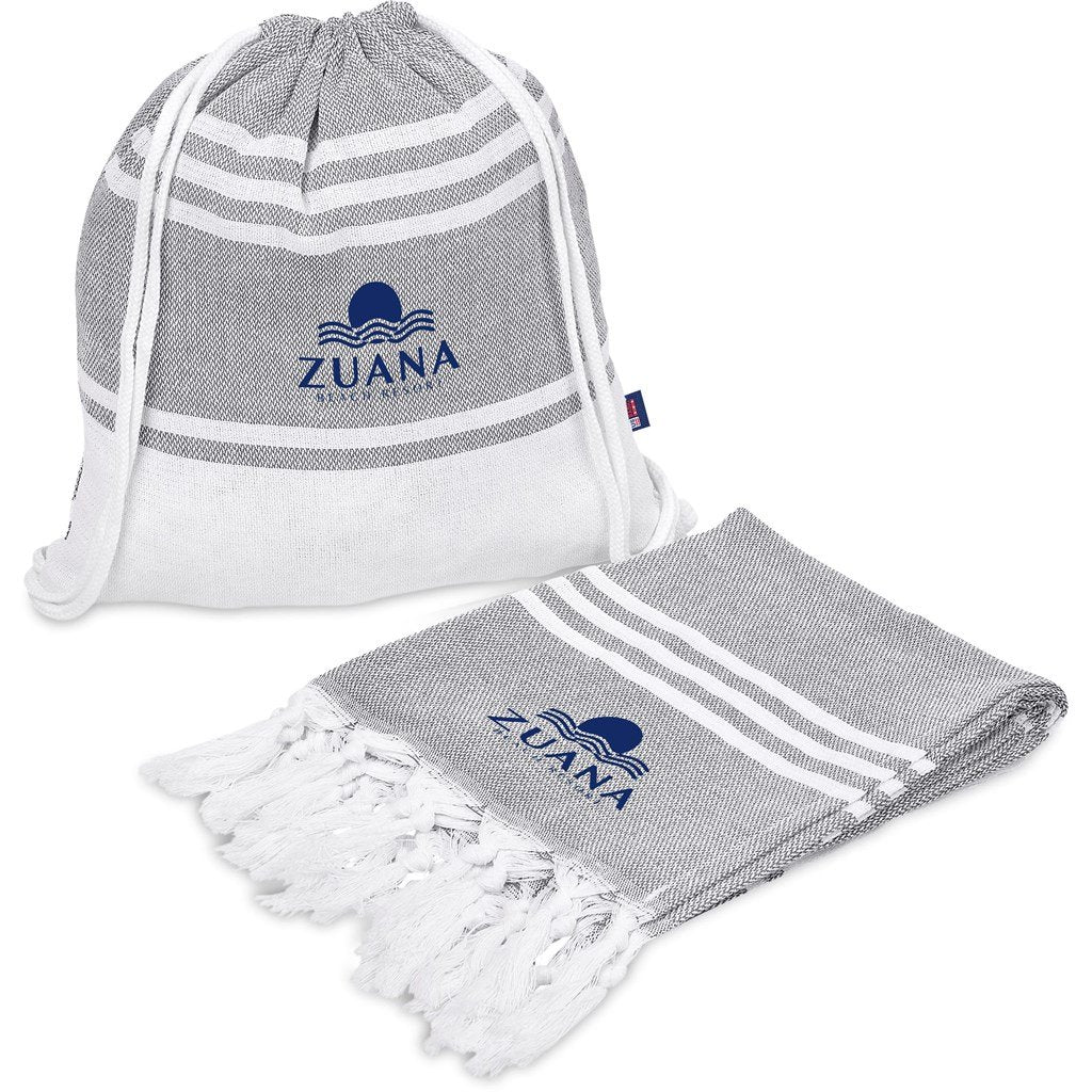 Santa Cruz Cotton-Rich Beach Towel & Drawstring Bag GREY - Beach,Glamorous Ideas,Ideas for Summer,Ideas the Beach,Outdoor and Leisure