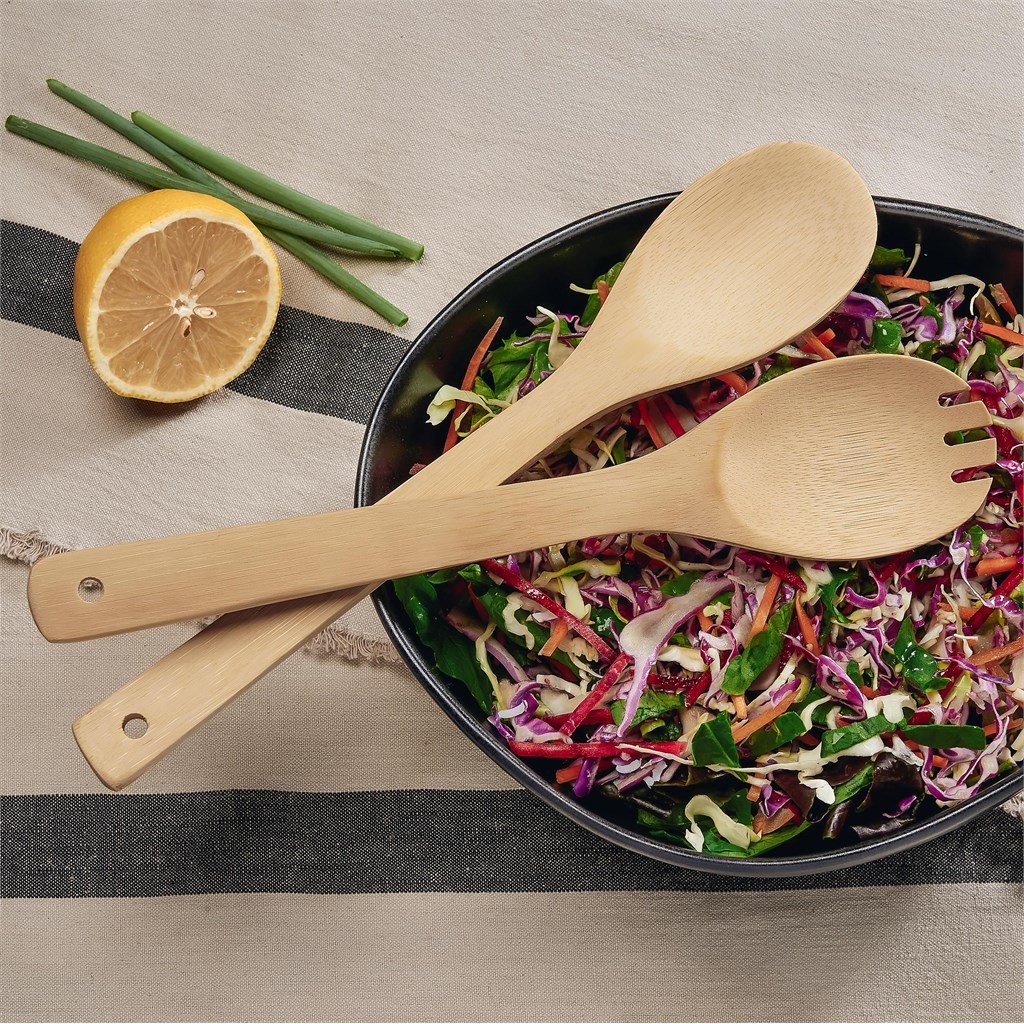 Shinsen Bamboo Salad Servers NATURAL - Kitchen,Bamboo Products,Home and Living