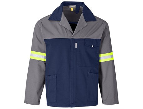 Site Premium Two-Tone Polycotton Jacket - Reflective Arms & Back - Yellow Tape-