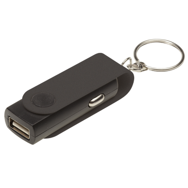 Swivel Phone Car Charger Keychain Black / STD / Last Buy - Keychains