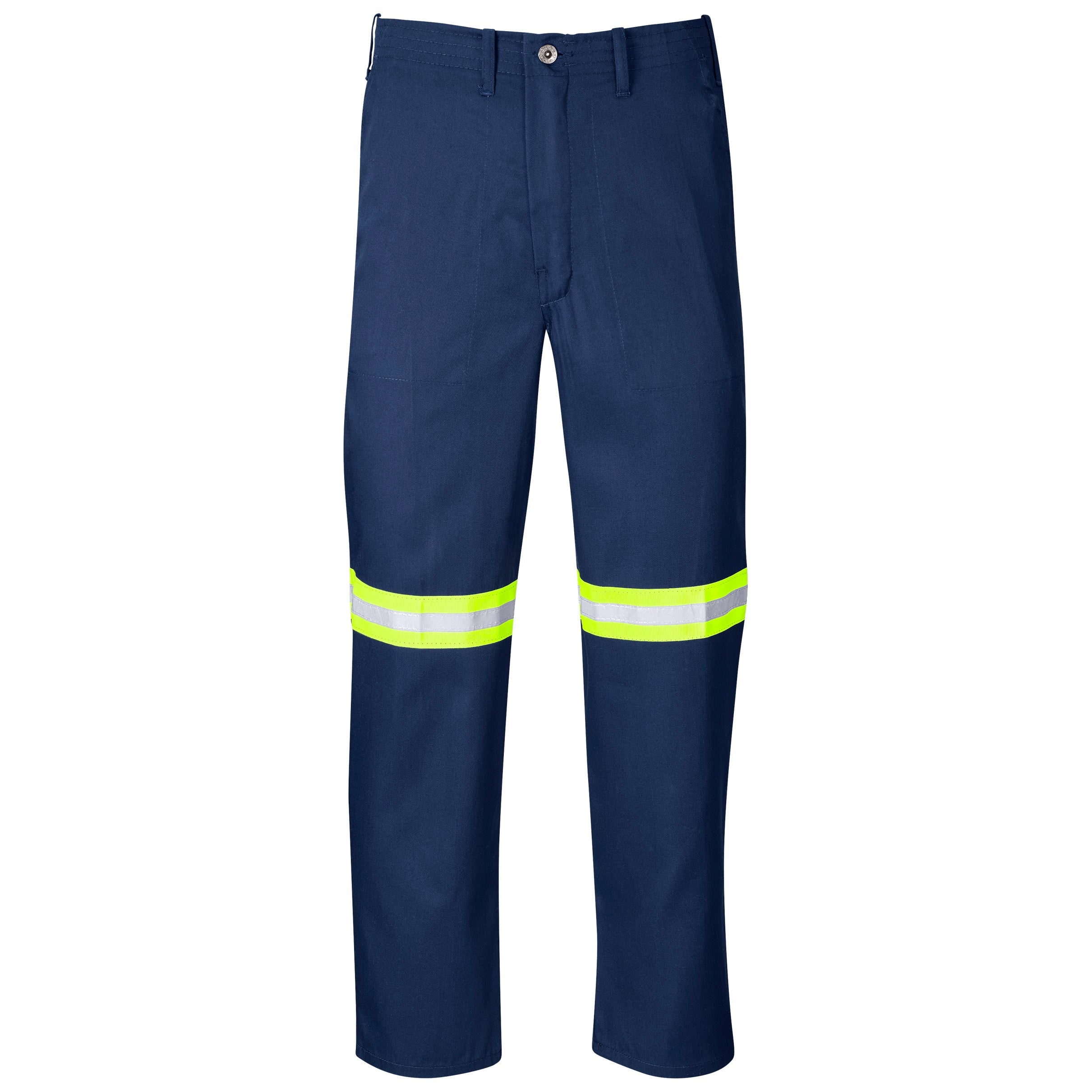 Trade Polycotton Pants - Reflective Legs - Yellow Tape-28-Navy-N
