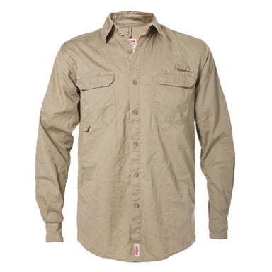 Vented Long Sleeve Work Shirt Khaki / L - High Grade Shirts