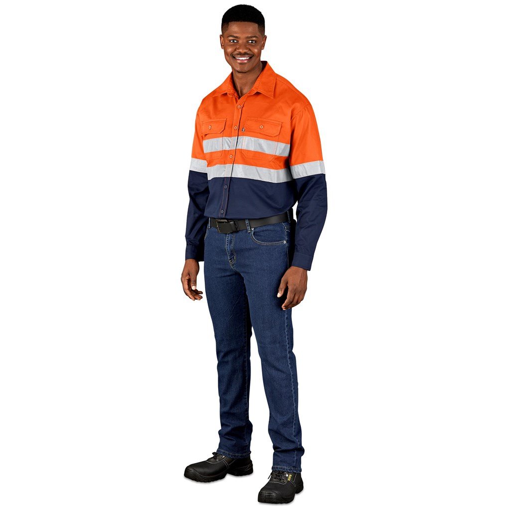Vented Two-Tone Reflective Work Shirt - Shirts & Tops