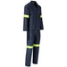 Vintage 100% Cotton Denim Conti Suit - Reflective Arms Legs & Back - Yellow Tape