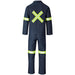 Vintage 100% Cotton Denim Conti Suit - Reflective Arms Legs & Back - Yellow Tape