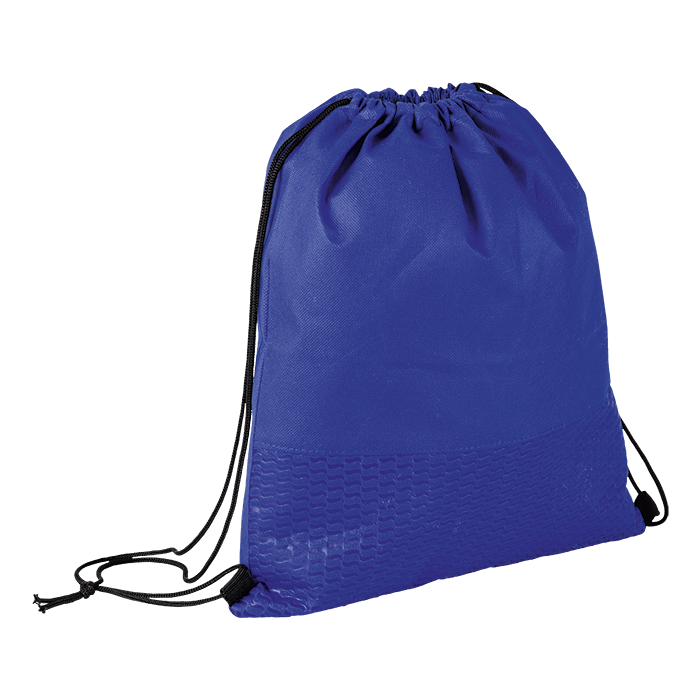 Wave Design Drawstring Bag Non-Woven Blue / STD / Regular - Drawstrings