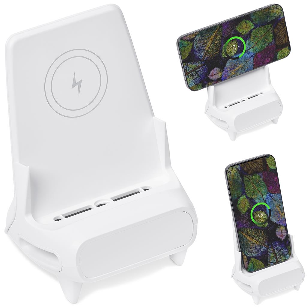 Wingback Wireless Charging Phone Stand SOLID WHITE - Chargers,Technology