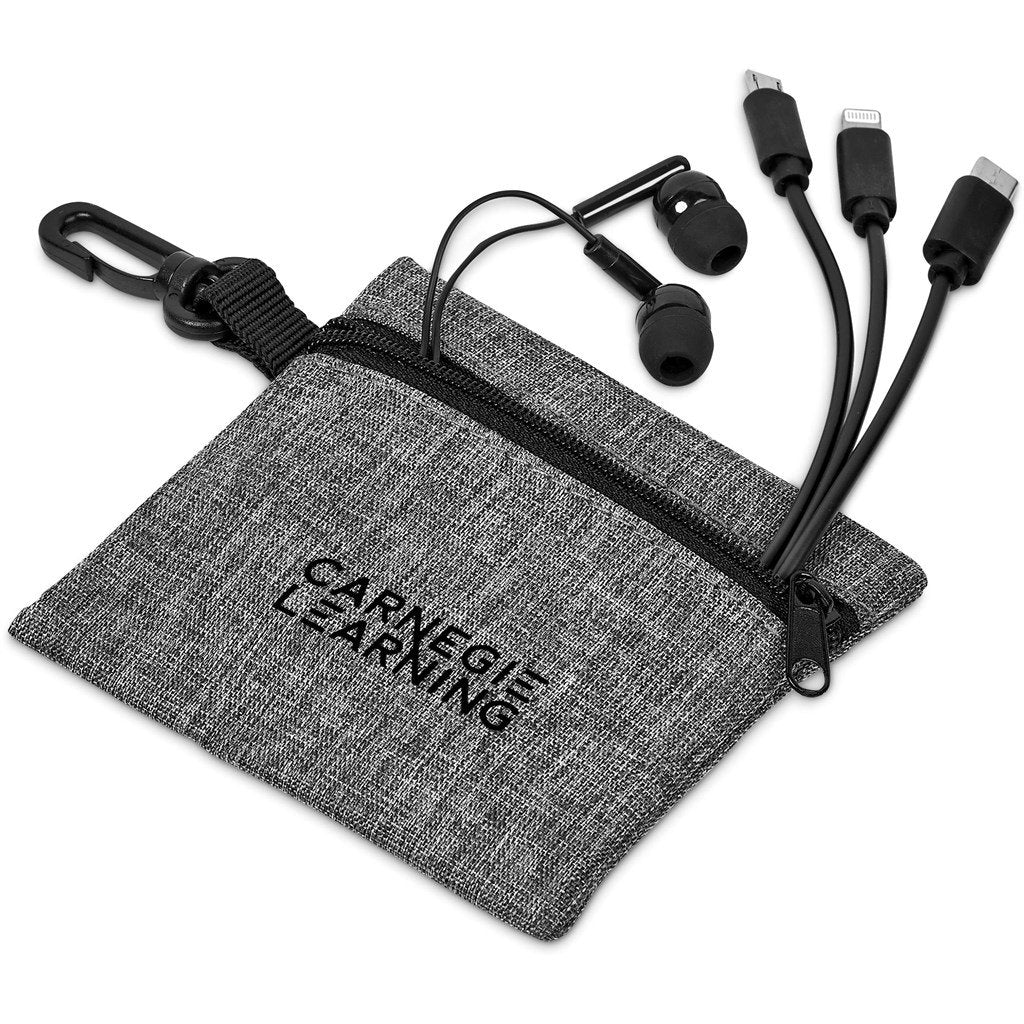 Zenia Earbuds & Tri-Cable Set BLACK - Sets,Mobile Tech Sets