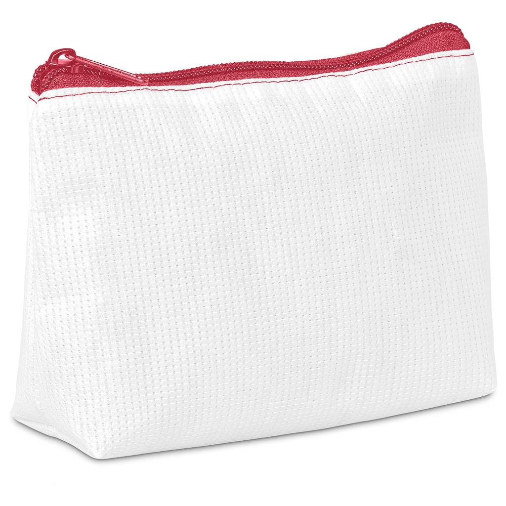 Custom Leanne Recycled PET Stitch-Bond Mini Toiletry Bag RED - and Cosmetic Bags,Custom Bags