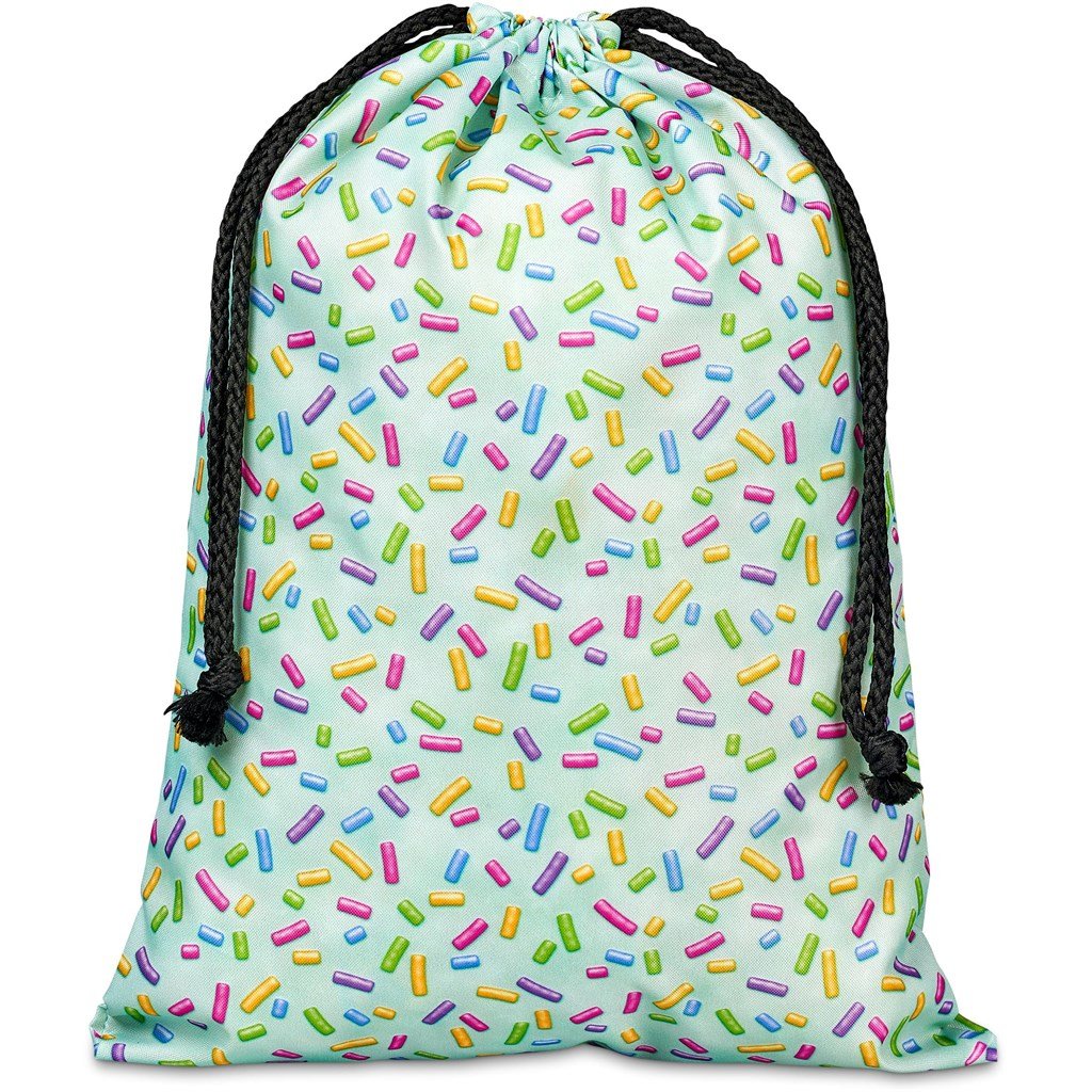 Custom Pacific Maxi Polyester Drawstring Pouch BLACK - Bags and Backpacks,Custom Backpacks