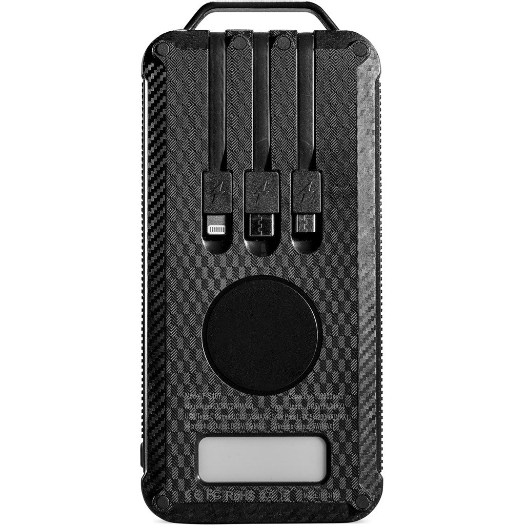 Heaven Wireless Charging Solar Power Bank - 10,000mAh Black / BL - Adapters & Chargers