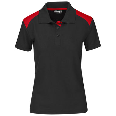 Ladies Apex Golf Shirt L / Black With Red / BLR