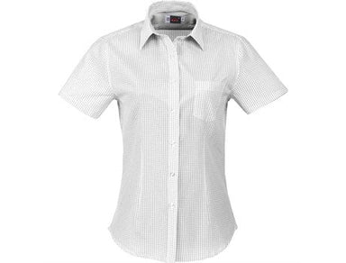 Ladies Short Sleeve Huntington Shirt - White Black