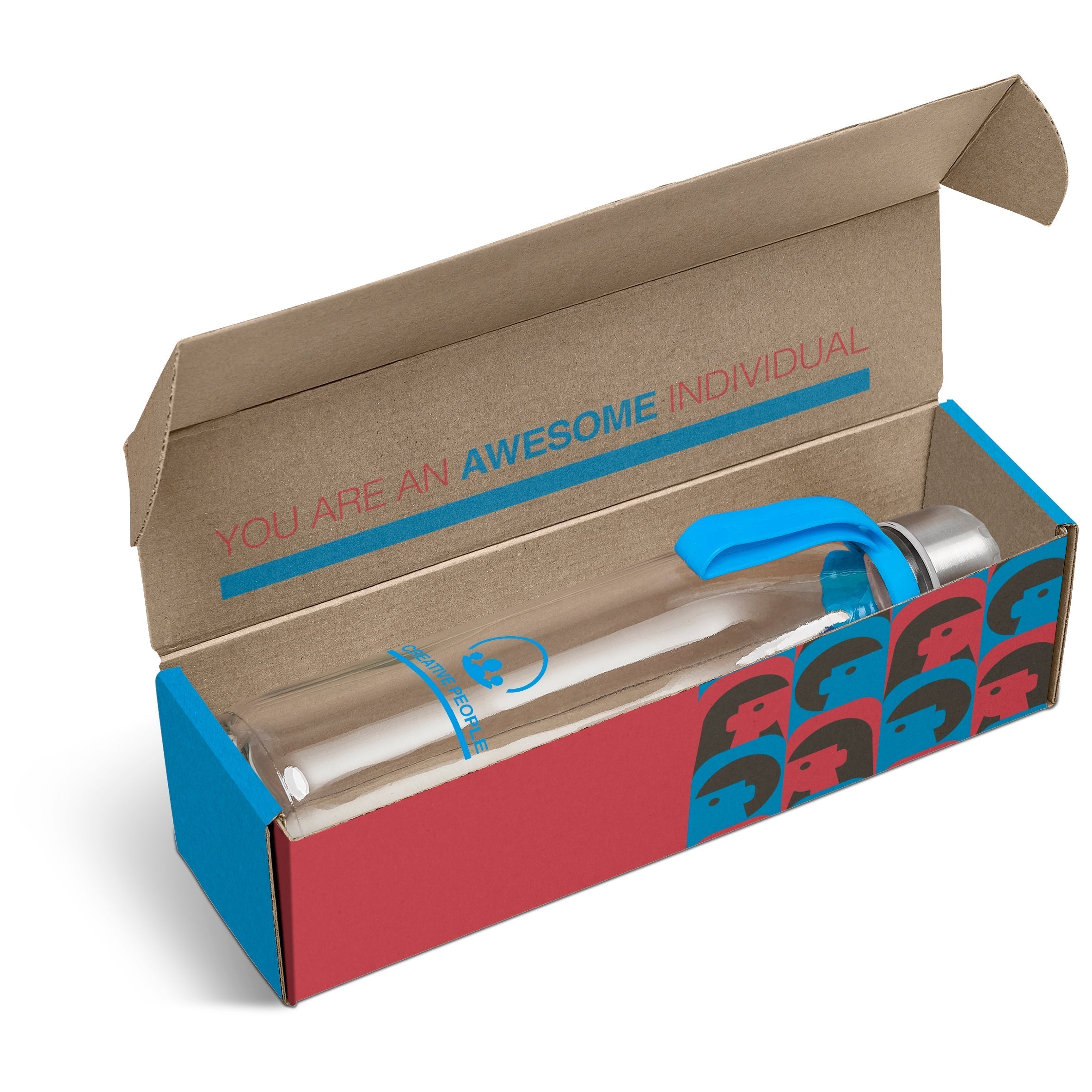 Loopy Bottle in Bianca Custom Gift Box-Cyan-CY