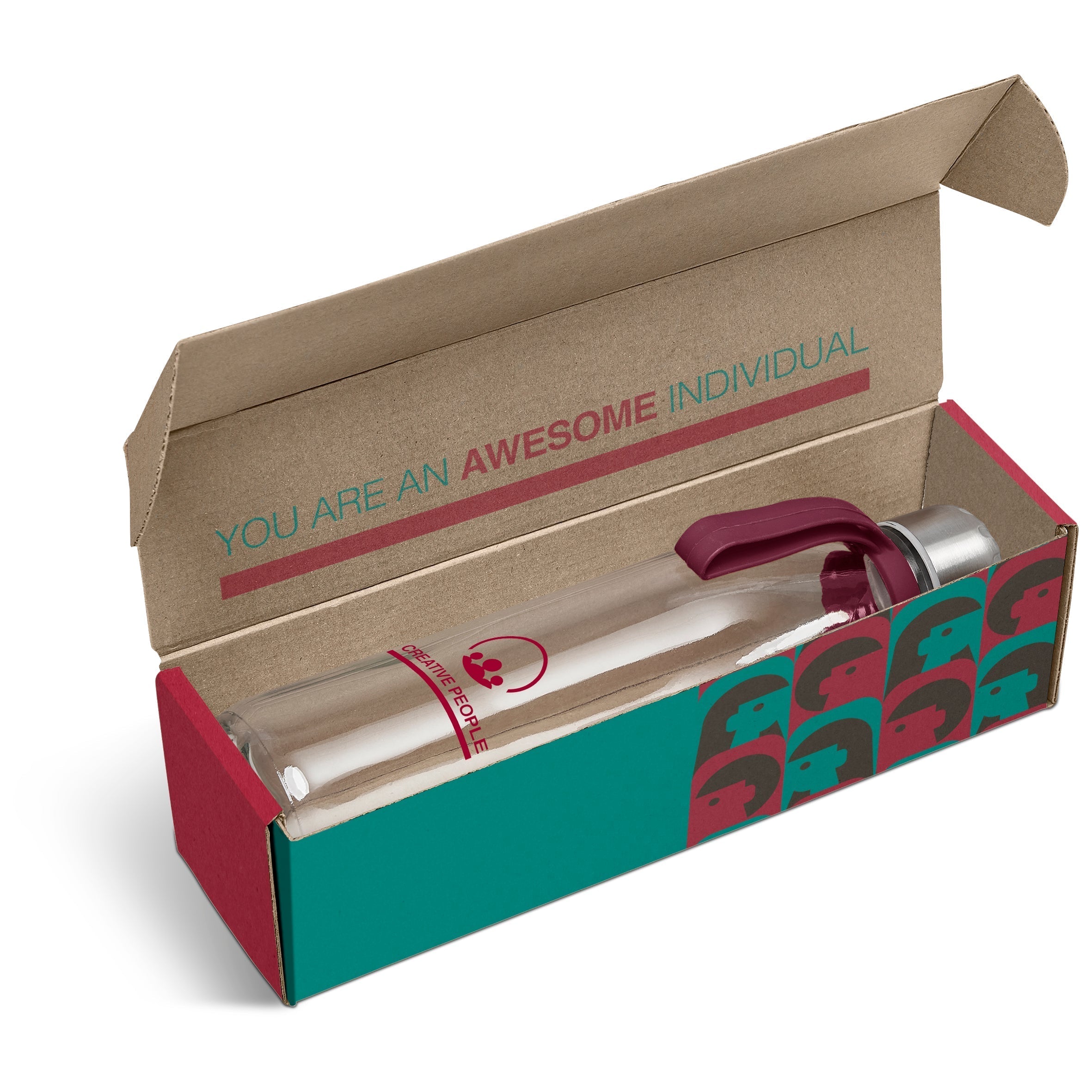 Loopy Bottle in Bianca Custom Gift Box-Maroon-M