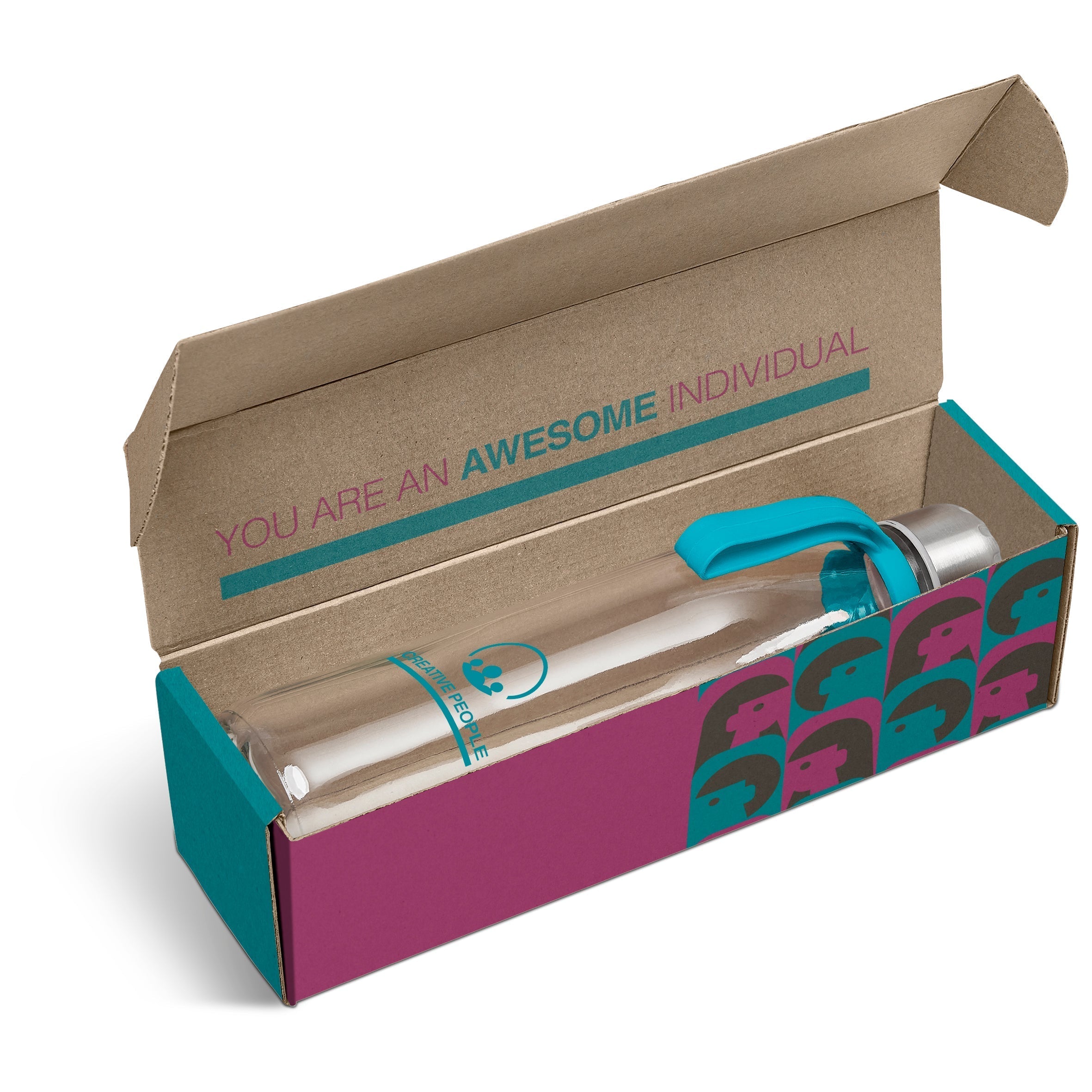 Loopy Bottle in Bianca Custom Gift Box-Turquoise-TQ