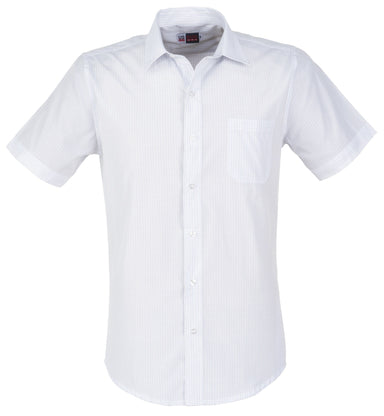 Mens Short Sleeve Huntington Shirt - White Light Blue L / WLB