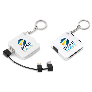Protego 3-In-1 Connector Cable Keyholder - Solid White Only-Keychains-Solid White-SW