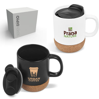 Sienna Cork Mug - 340ml-Solid White-SW