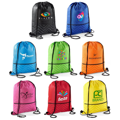 Waverly Non-Woven Drawstring Bag-Blue-BU