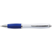 White Barrel Curved Design Ballpoint Pen with Coloured Grip Blue / STD / Regular - Writing Instruments
