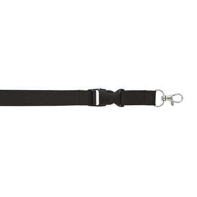BK0013 - Woven Lanyard With Plastic Buckle Black / STD / 