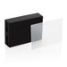 Tempered glass power bank In landscape position showing branding area protective cover